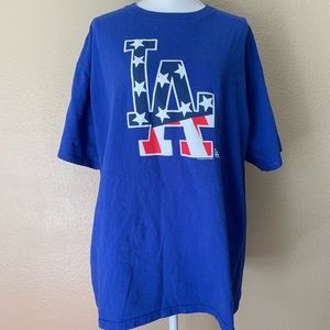 LA American flag shirt.